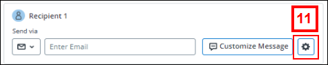Settings gear next to Customize Message